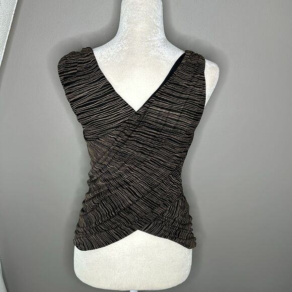 Donna Karan black and gold Sleeveless Wrap Top size XS - Picture 4 of 5